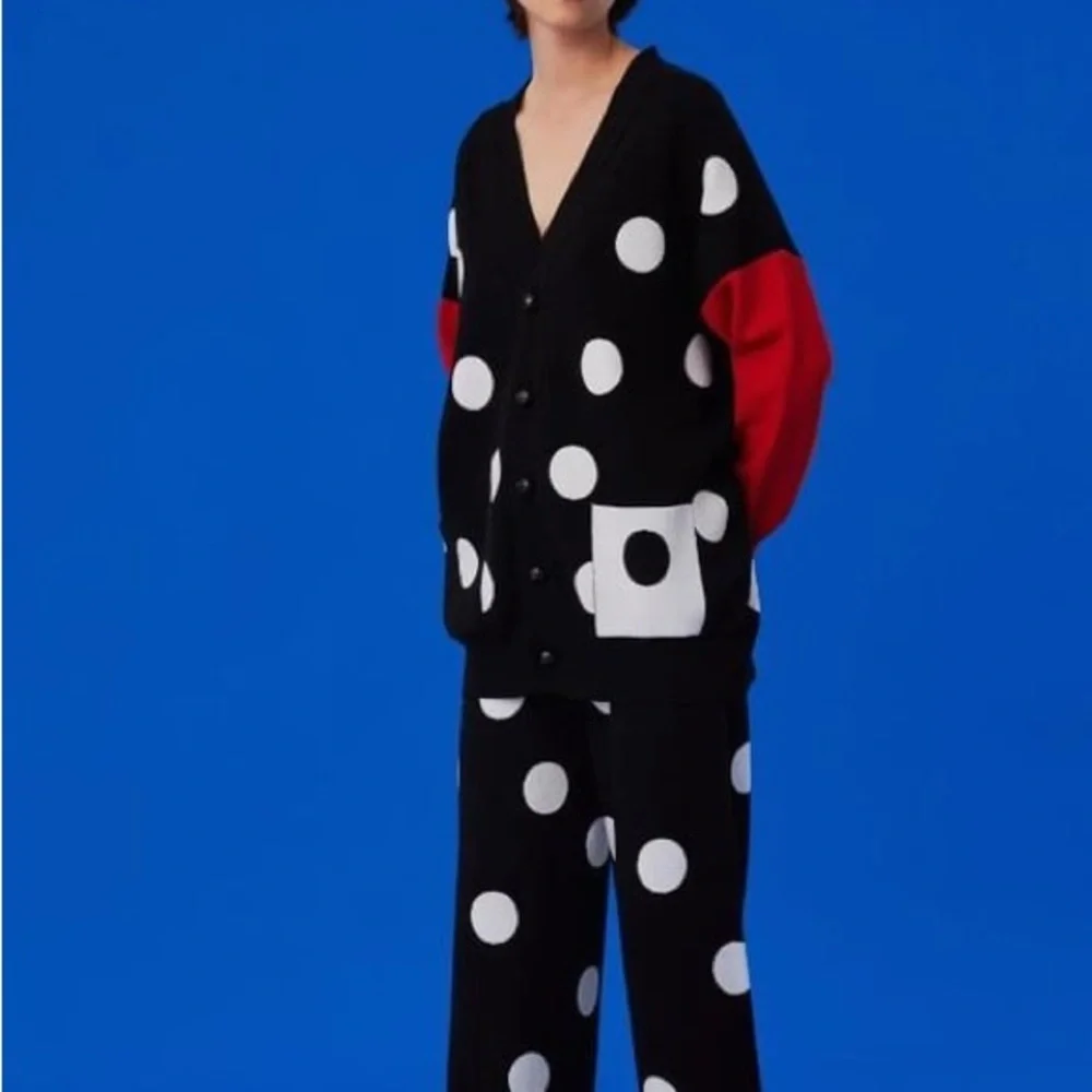 Exquise Polka Dot Patterned Knitwear Cardigan
